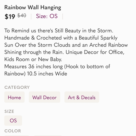 Rainbow Wall Hanging - Picture 6 of 6